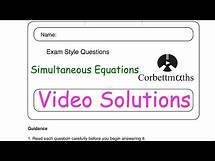 Video thumbnail for Simultaneous Equations Answers - Corbettmaths