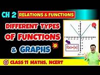 Video thumbnail for 6 Functions & their Graphs, Domain & Range of different functions, Functions NCERT Class 11 Maths