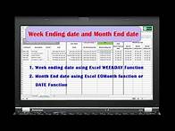 Video thumbnail for Week ending date and Month end date- Excel WEEKDAY function, DATE function and EOMONTH function