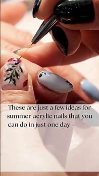 Video thumbnail for Easy Summer Acrylic Nails Using At-Home Tools | DIY Summer Manicure Tutorial