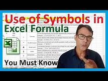 Video thumbnail for How to use of symbol in ms excel formula | What are uses of symbols in excel | You must know