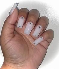 Video thumbnail for Milky White Press on Nails With Rhinestones | Soft Glam Nails | Nails for Birthday, Prom, School, Vacation - Etsy