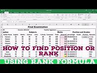 Video thumbnail for How To Use Rank OR Position Formula In MS Excel | How To Find Position OR Rank In MS Excel