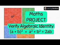 Video thumbnail for Verify Algebraic Identity a+b^2 || Class 8, 9, 10 Maths Activity, Project, TLM