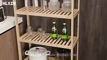 Video thumbnail for 5 Tier Bamboo Freestanding Shelf Unit, Multifunctional Bookshelf Bookcase for Bathroom, Kitchen, Living Room, Office