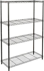 Video thumbnail for Amazon Basics 4-Shelf Adjustable Heavy Duty Steel Wire Rack Storage Shelving Organizer for Kitchen, Garage, 36" L x 14" W x 54" H, Black