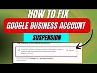 Video thumbnail for How to fix google my business account suspension | google business profile suspended