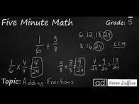 Video thumbnail for 5th Grade Math Adding Fractions