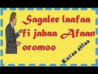 Video thumbnail for Sagalee laafaa fi jabaa Afaan oromoo...Barumsa Afaan oromoo kutaa 4ffaa