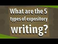 Video thumbnail for What are the 5 types of expository writing?
