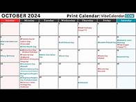Video thumbnail for October 2024 Calendar with Holidays and Observances (All) #holiday #calendar #october