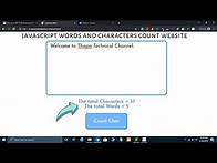 Video thumbnail for Create a Word and Character counter Website using HTML CSS JavaScript