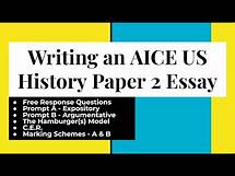 Video thumbnail for AICE US History - Paper 2 Essay Writing