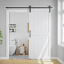 Video thumbnail for Amazon.com: 42 x 84 in Manufactured Paneled Wood Barn Door with Installation Hardware