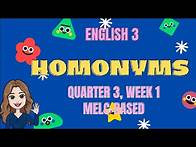 Video thumbnail for HOMONYMS ll ENGLISH GRADE 3