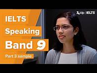 Video thumbnail for Band 9 | IELTS Speaking test sample – Part 3 (Anuradha)