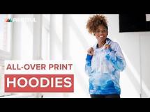 Video thumbnail for Custom All-Over Print Hoodies: Printful print-on-demand