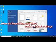 Video thumbnail for How to reset Microsoft word to default settings