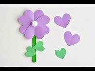 Video thumbnail for Paper Heart Flowers | Popsicle Stick Flowers with Heart Leaves