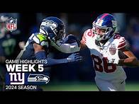 Video thumbnail for New York Giants vs. Seattle Seahawks Game Highlights | NFL 2024 Season Week 5