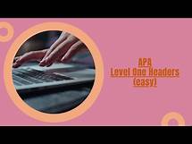 Video thumbnail for APA: How to Format Level One Headings