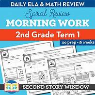 Video thumbnail for 2nd Grade Morning Work & Bell Ringers TERM 1 Spiral Review Math & ELA   Google