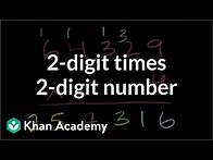 Video thumbnail for 2-digit times a 2-digit number | Multiplication and division | Arithmetic | Khan Academy