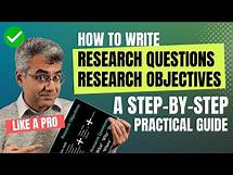 Video thumbnail for 💪 How to Write Research Objectives and Research Questions Like a Pro: : A Step-by-Step Guide 🎓