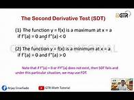 Video thumbnail for Second Derivative Test: Finding the Maximum and Minimum Points
