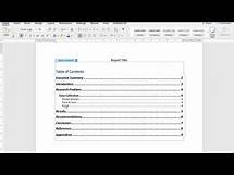 Video thumbnail for Creating Report Template in Word Format complete with table of contents