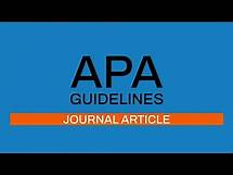 Video thumbnail for APA Guidelines 7th edition: Journal Article