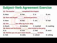 Video thumbnail for Subject-Verb Agreement Exercise | Most Important MCQs