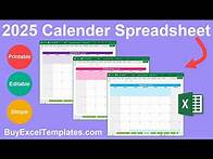Video thumbnail for 2025 Calendar Spreadsheet: Monthly and Yearly Calendar Planners