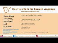 Video thumbnail for GCSE Spanish Speaking Exam, General Conversation. 3 questions and answers. Top marks AQA EDEXCEL 9-1