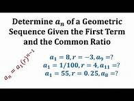Video thumbnail for Determine a Particular Term in a Geometric Sequence Given the First Term and Common Ratio