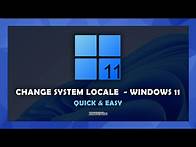 Video thumbnail for Windows 11 - How To Change System Locale - (Quick & Easy)