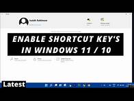 Video thumbnail for How to enable shortcut key in windows 11 / 10