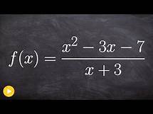 Video thumbnail for Learn How to Determine Slant Asymptote of a Rational Function