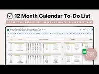 Video thumbnail for Calendar Checklist Template - 12 Month Google Sheets Calendar Planner - Habit Tracker 2024