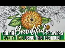 Video thumbnail for COLOR BEAUTIFUL FLOWERS EVERY TIME USING THIS TECHNIQUE! | Adult Coloring Tutorial