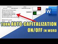 Video thumbnail for How to Turn AUTO-CAPITALIZATION On/Off in Microsoft Word
