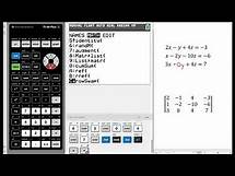 Video thumbnail for Using the Ti84 Graphing Calculator to solve a Linear System of Equations with 3 variables using RREF