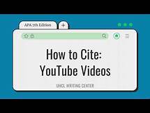 Video thumbnail for APA Tutorials: Citing a YouTube Video