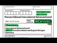Video thumbnail for Pearson Edexcel International A level chemistry Unit 5 October 2021 Section B