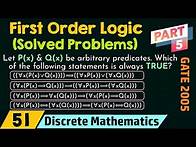 Video thumbnail for First Order Logic (Solved Problems) - Part 5