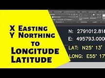 Video thumbnail for Convert AutoCAD Coordinates to Latitude and Longitude - N E to Lat Long - XY to Lat Long - UTM