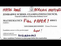 Video thumbnail for O'level Mathematics NOVEMBER 2022 PAPER 1 ZIMSEC FULL PAPER @mathszoneafricanmotives