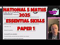 Video thumbnail for National 5 Maths 2025 EXAM ESSENTIAL SKILLS PAPER 1