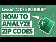 Video thumbnail for How to Analyze ZIP Codes in Excel with VLOOKUP 💻 [Lesson: 4 of 11]