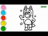 Video thumbnail for Cute Bluey Drawing, Painting and Coloring For Kids and Toddlers_ How to Draw Bluey